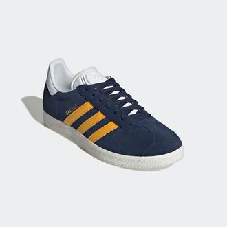 adidas Sneaker ADIDAS ORIGINALS GAZELLE, Herren, Gr. 38,5, blau (night indigo, crew gelb, core wei&szlig;), Leder, Synthetik, Schuhe Sneaker