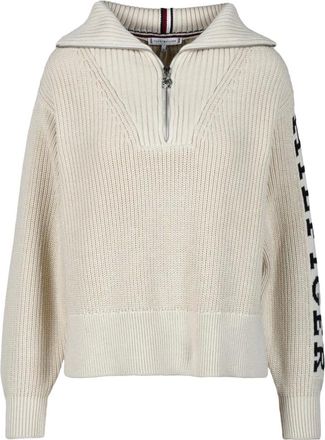 Tommy Hilfiger Dames, Truien, Beige, Maat: XS Katoen