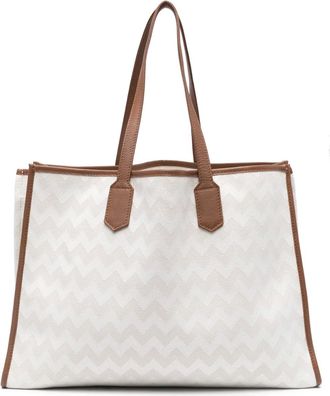 Eleventy Borsa tote con motivo chevron - Toni neutri