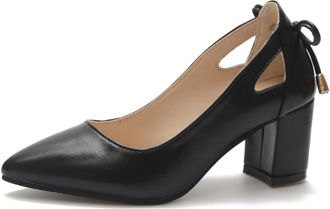 Generic Sandals Womens Summer Comfortable Heel, Leather Shoes Womens Black Leather Sole, Non-Slip Block Heel Casual Shoes High Heels with Pointed Flat Thick H