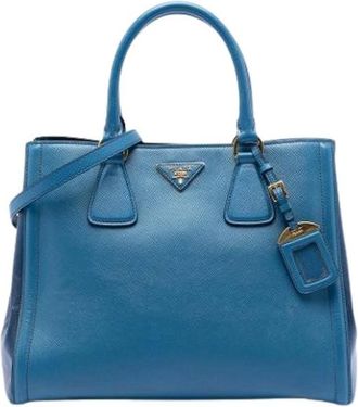 Prada Pre-owned Handbags, female, Blue, Size: ONE SIZE Pre-owned The Galleria Satchel
