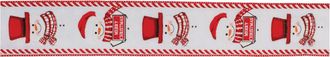 Melrose International Holiday Snowman Ribbon (Set of 2) - Red, White