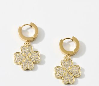 Simons Womens Shimmery clover earrings
