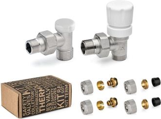 APM Juego De V&aacute;lvulas Para Radiador &Oslash;1/2 Gas Completo Con Racores Para Cobre Y Multicapa Apm 109x315r12m1612 1/2