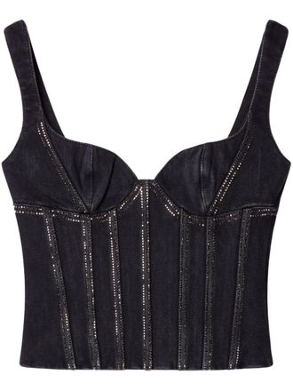 Off-white bustier top - women - Cotton - 38 - Black