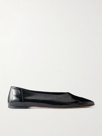 Toteme Ballerine In Vernice Increspata - Nero