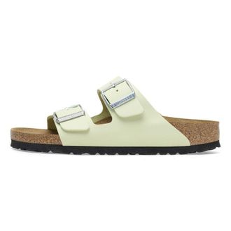 Birkenstock (WMNS) Birkenstock Arizona Nubuck Leather Narrow Fit Sandals Faded Lime 1026710