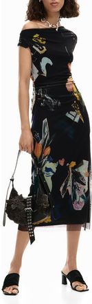 Desigual Floral Print Sleeveless Dress in Black at Nordstrom, Size X-Large