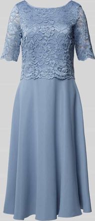 Vera Mont Cocktailkleid mit U-Boot-Ausschnitt in Hellgrau, Gr&ouml;&szlig;e 50