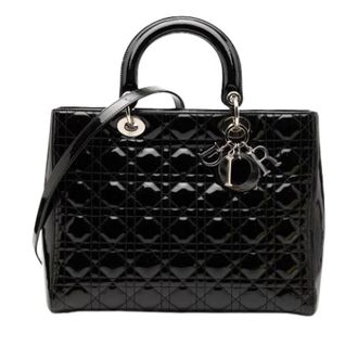 Dior Pre-owned Lady Dior Handbag - Dames - Pre-owned - Zwart - Maat: ONE Size Leer