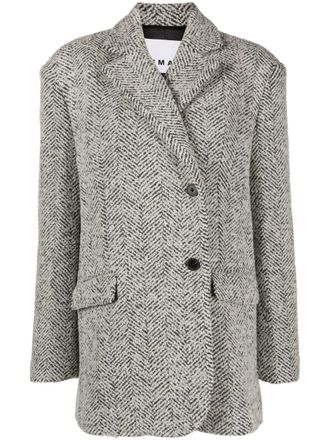 Remain Blazer con motivo a spina di pesce - Nero