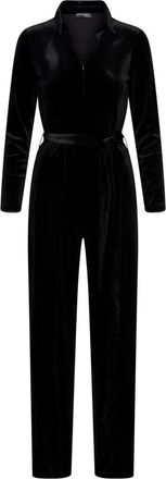 &Co Woman Jumpsuits & Playsuits, Dames, Zwart, 2Xl, Leer, Velours Jumpsuit