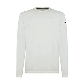 Roberto Ricci Design Long Sleeve Tops, male, White, Size: 2XL Shirty Round Knit