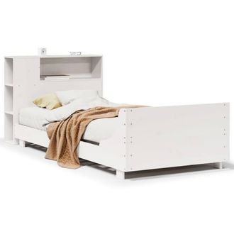 Berkfield Home Bed Frame Frame White 75x190 cm Small Single Solid Wood Pine