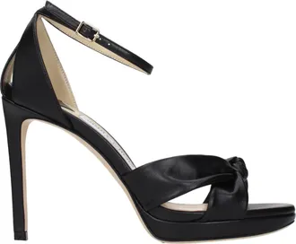 Jimmy Choo London Black Leather Platform Womens Sandals