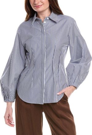 Lafayette 148 New York Lantern Sleeve Exposed Dart Blouse