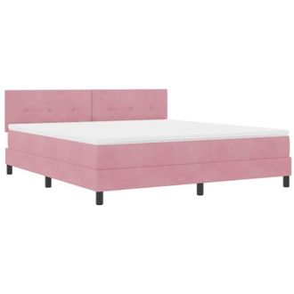 vidaXL Cama Tipo Box Spring Con Cabecera Rosa 180 X 200 Cm Terciopelo Vidaxl