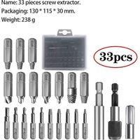 OEM Kit Extractor De Tornillos De 33 Piezas Para Tornillos Da&ntilde;ados Y Rotos - Extractor De Tornillos Hss Multiusos - Crezuo