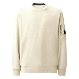 C.P. Company C.p. Company - Diagonal Raised Fleece Crewneck - Heren - Sweatshirts & Hoodies - Beige - Maat: XL Fleece