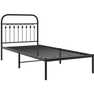 vidaXL Estructura cama sin colchón con cabecero metal negro 90x190 cm Vidaxl
