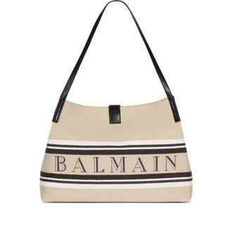 Balmain Release Canvad And Leather Medium Tote