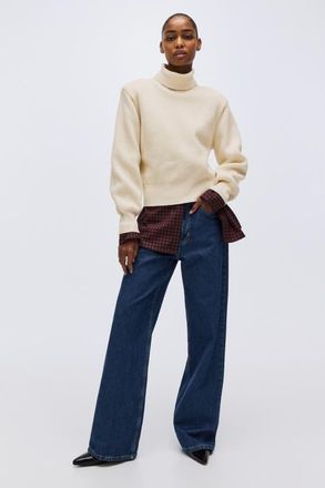 H&M Shoulder-pad Jumper in Cream at Nordstrom, Size Xx-Large