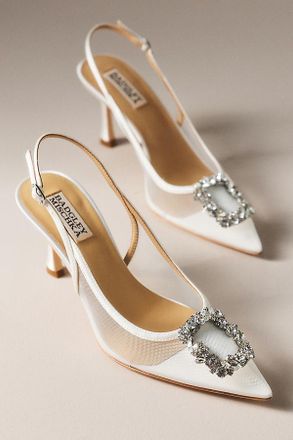 Badgley Mischka Yuta Mesh Slingback Pumps