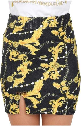 Versace Jeans Couture Barok Print Slim Fit Rok - Dames - Korte rokken - Zwart - S - Rokken