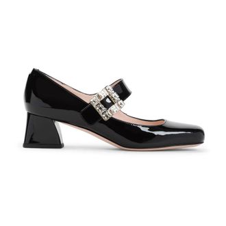Roger Vivier Tres Strass Babies 45 Pumps - Dames - Schoenen - Zwart - Maat: 39 EU Zijde
