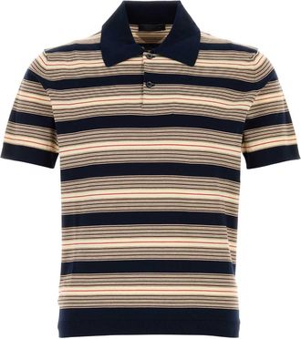 Prada Geborduurde Stretch Katoenmix Polo Shirt