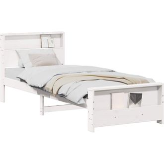 vidaXL Vidaxl - Estructura De Cama Blanco 100 X 200 Cm Madera Maciza De Pino