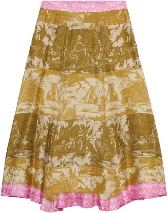 Pierre-Louis Mascia Aloe Rok - Dames - Midirokken - Geel - XS - Rokken