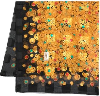 Saint Laurent 1980s jewellery-print silk scarf - women - Silk - One Size - Black