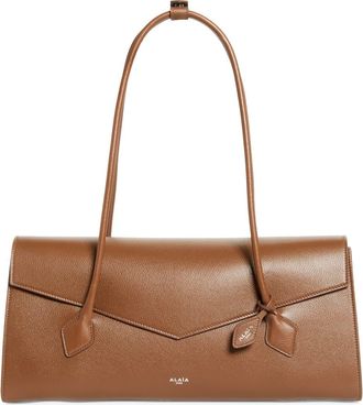 Alaia Le Teckel Leather Tote in Terre Dombre at Nordstrom
