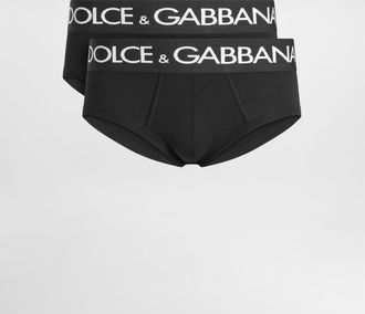 Dolce & Gabbana Slip Brando 2-pack - Man Underwear And Loungewear Black Cotton 3
