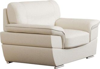 Vente-Unique Vente-unique - Poltrona in pelle Avorio - thibault