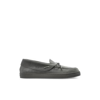 Giorgio Armani Loafers, male, Gray, Size: 9 1/2 US Suede Loafer