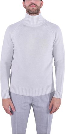 Eleventy Truien & Vesten, Heren, Wit, M, Wol, Minimalistische Wollen Coltrui