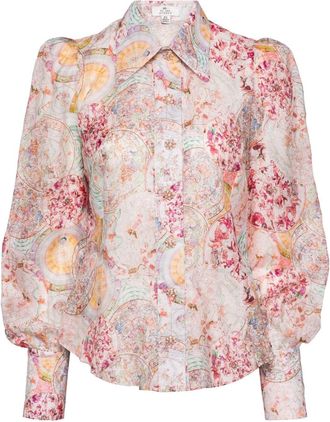 We Are Kindred Aurora puff-sleeve blouse - women - Linen/Flax/Silk - 10 - Pink