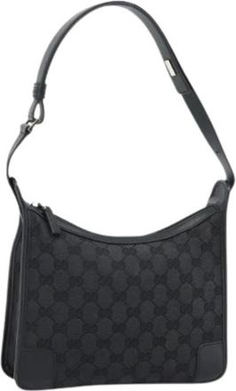 Gucci Pre-owned Canvas gucci-bags - Dames - Vintage Schoudertas - Zwart - ONE Size - Leer - Vintage