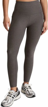 Beyond Yoga Spacedye Out Of Pocket High Waist Midi Legging In True Gray Heather