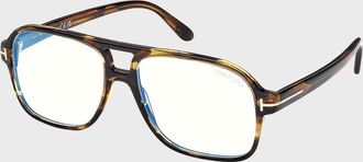 Tom Ford Blue-Block Aviator Optical Frames