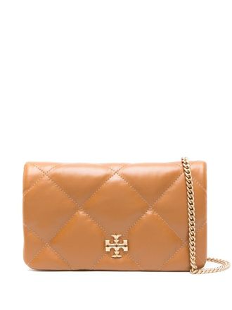 Tory Burch Portafoglio Kira trapuntato con catena - Marrone
