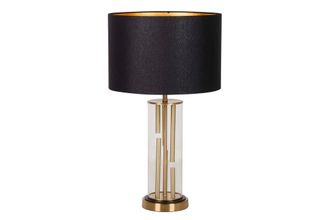 Adda Home Lámpara dorado de tela 38x38x65cm