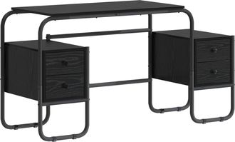 vidaXL Escritorio Con Almacenamiento Roble Negro 145 X 50 X 75 Cm Vidaxl
