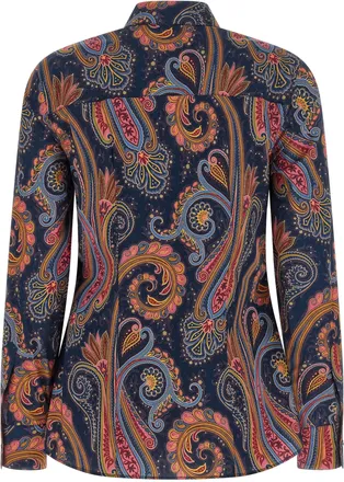 Etro Paisley-Patterned Cotton Blouse - Navy