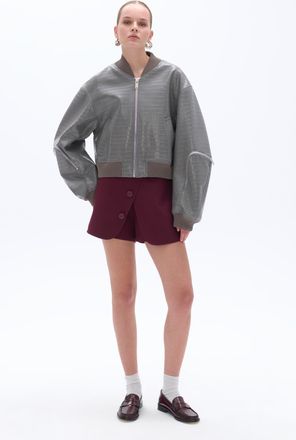 Nocturne Faux Leather Bomber Jacket