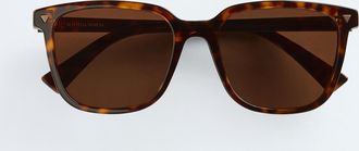 Bottega Veneta Soft Recycled Acetate Square Sunglasses - Brown - Unisex - 100% Acetate