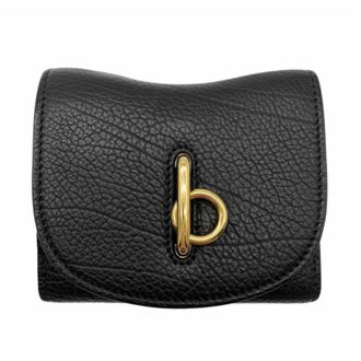 Burberry Black Leather Metal Wallet (Tri-Fold) (Pre-Owned)