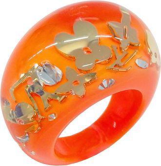 Louis Vuitton Orange Resin Band Ring (Pre-Owned)